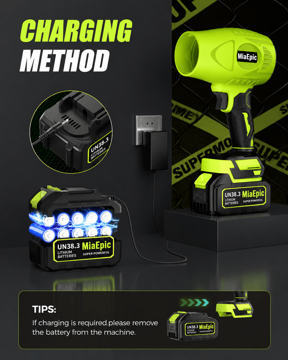 MiaEpic Cordless Leaf Blower - Garden Green