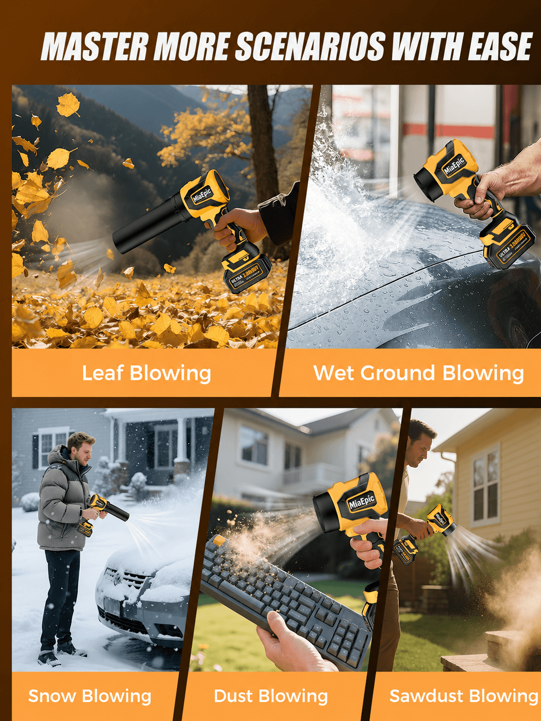 MiaEpic Brushless Cordless Leaf Blower - Pro Series
